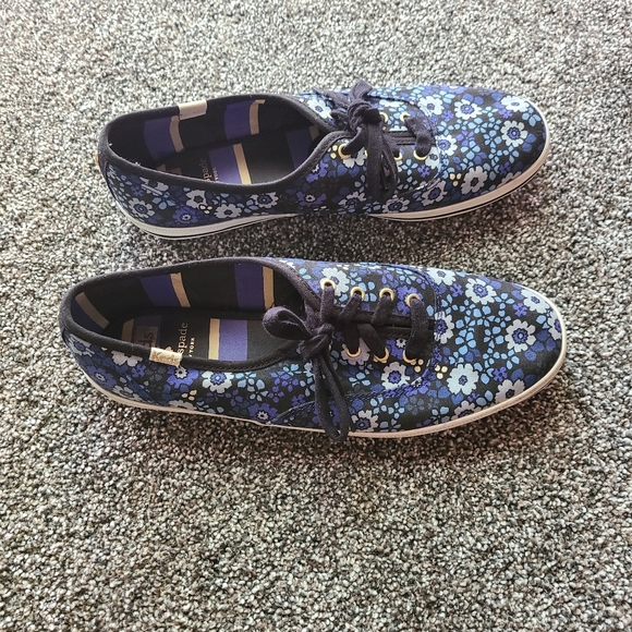 Kate Spade x Keds Kick Print Blue Floral Sneaker, Size 8.5 - Picture 4 of 5